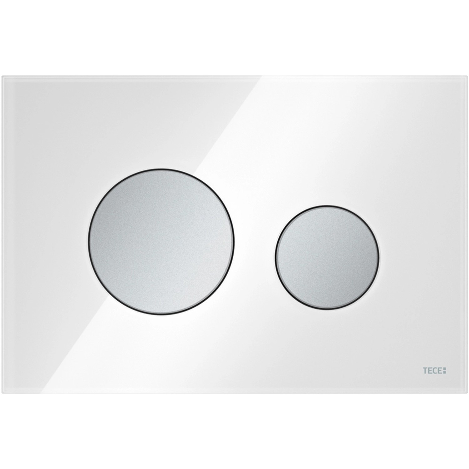 Teceloop WC-Betätigungsplatte Glas-Weiß Tasten-Chrom mit Zweimengentech. von TECE