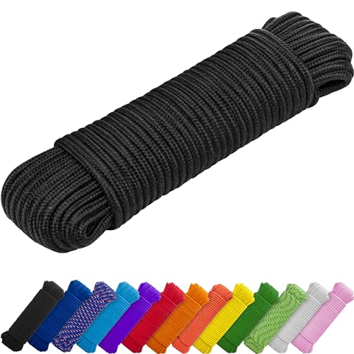 TECEUM Rope – 7mm & 10mm – 27.43 m | 45.72 m – Strong All-Purpose Utility Rope – Camping, Crafting, Flag Pole, Indoor & Outdoor – Polypropylene Nylon Poly Lightweight Diamond Braided Cord – Black TECEUM Rope – 7mm & 10mm – 27.43 m | 45.72 m – Strong All-Purpose Utility Rope – Camping, Crafting, Flag Pole, Indoor & Outdoor – Polypropylene Nylon Poly Lightweight Diamond Braided Cord – Black von TECEUM