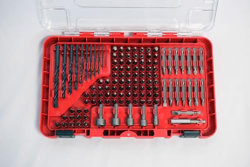 TECH-CRAFT® Praktisches Bohrer- & Bits Komplett-Set 120-tlg im Koffer Aufbewahrungskoffer Werkzeugkoffer Bohrerset Schraubenwerkzeug von TECH-CRAFT