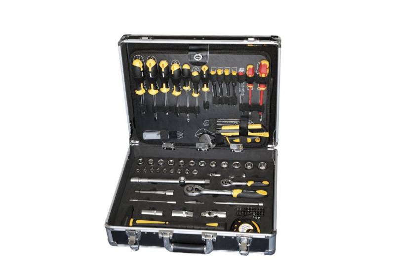 TECH-CRAFT Werkzeugkoffer Werkzeugkoffer robustes Tool-Set (130 Teile), im Aluminiumkoffer von TECH-CRAFT