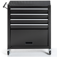 Tech Craft Werkstattwagen, Schwarz, 4 Schubladen von Tech-Craft