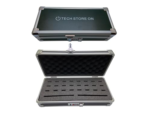 TECH STORE ON USB-Stick für USB-Stick, antistatisch und stoßfest (Aluminium, mittel, hält 24 USB, 2 HDD-Steckplätze) von TECH STORE ON