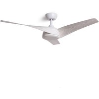 Techbrey - Deckenventilator Lautlos Eubea 132cm DC-Motor Weißes Holz Ohne Licht, Wandschalter + Fernbedienung, Wifi: False von TECHBREY