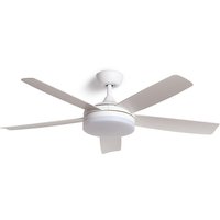 Deckenventilator Lautlos Patroclo Weiss 132cm DC-Motor Weiß Mit Licht, Fernbedienung, Wifi: False von TECHBREY