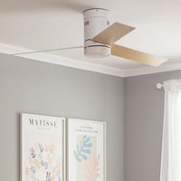 Techbrey - Deckenventilator Lautlos Tydir Holz 132cm DC-Motor Weiß cct , RF-Fernbedienung, Wifi: False von TECHBREY