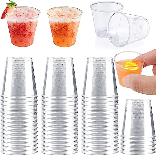 TECHEEL 50 Stück Transparent Shotgläser,50ml Trinkbecher Transparent,Partybecher,Plastik Schnapsgläser,Wiederverwendbare Shotgläse,Trinkbecher Transparent,für Verkostung,Partys,Weihnachten,Geburtstage von TECHEEL