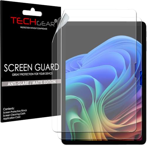 TECHGEAR [2 Stück Anti-Glare/Matte Displayschutzfolie für Microsoft Surface Pro 12 2025 (12 Zoll Bildschirm) - Matte Displayschutzfolie Abdeckungen + Reinigungstuch & Applikatorkarte von TECHGEAR