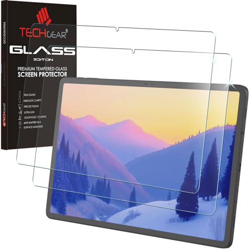 TECHGEAR 2 Stück Glas Galaxy Tab S9 11 2023 (SM-X710 / X716) Glas, Displayschutz Folie aus gehärtetem Glas [9H Härte] [Crystal Clarity] kompatible mit Samsung Galaxy Tab S9 11 Zoll von TECHGEAR