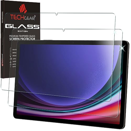 TECHGEAR 2 Stück Glas Galaxy Tab S9 Plus 12,4 2023 (SM-X810 / X816) Glas, Displayschutz Folie aus gehärtetem Glas [9H Härte] [Crystal Clarity] kompatible mit Samsung Galaxy Tab S9 Plus 12,4 Zoll von TECHGEAR