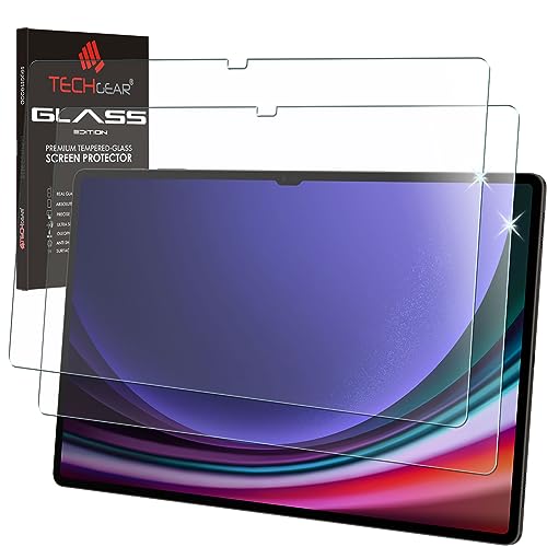 TECHGEAR 2 Stück Glas Galaxy Tab S9 Ultra 14,6 2023 (SM-X910 / X916) Glas, Displayschutz Folie aus gehärtetem Glas [9H Härte] [Crystal Clarity] kompatible mit Samsung Galaxy Tab S9 Ultra 14,6 Zoll von TECHGEAR