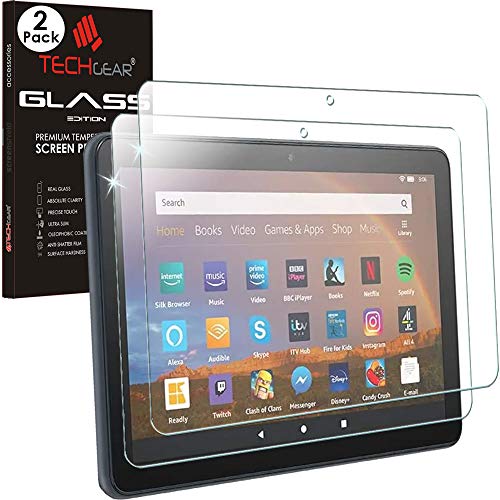 TECHGEAR 2 Stück Glas Schutzfolie kompatibel mit Amazon Fire HD 8 (14. 12. 10. Generation) 2024/2022/2020, Fire HD 8 Plus - Glas Schutzfolie Anti-Kratzer Schutzabdeckung folie von TECHGEAR