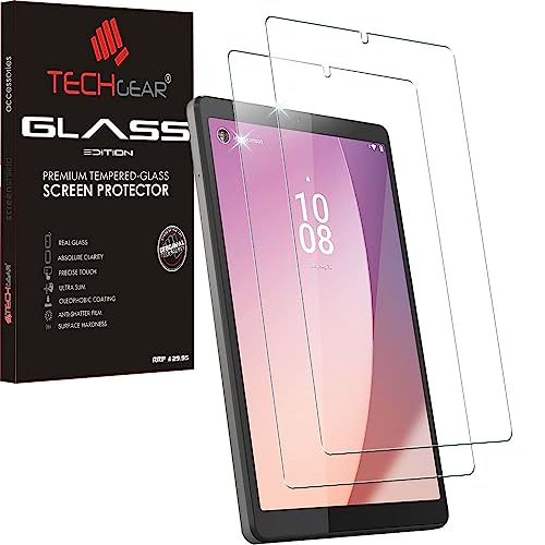 TECHGEAR 2 Stück Glas kompatible mit Lenovo Tab M8 4. Generation 2023 8,0 Zoll [TB300] Displayschutzfolie aus gehärtetem Glas [9H Härte] [Crystal Clarity] von TECHGEAR