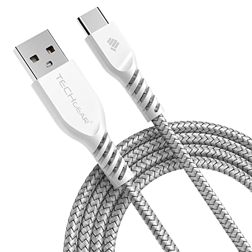 TECHGEAR 2M USB C Kabel USB Typ C Nylon geflochtene Schnur Ladekabel und Synchronisation Kabel für iPad Air 4 10.9" iPad Pro 12.9" und iPad Pro 11" 2021, 2020, 2018 und mehr - 2 Meter von TECHGEAR