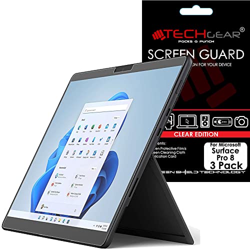 TECHGEAR [3 Stück Schutzfolie für Surface Pro 8 (13 Zoll) Ultra Klare Schutzfolie Kompatibel mit Microsoft Surface Pro 8 von TECHGEAR