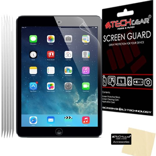TECHGEAR [5 Stück Displayschutz für Apple iPad Air & iPad Air 2 (iPad 5 & 6) [9,7 Zoll] - Ultra Klare Schutzfolie für Apple iPad Air 2 & iPad Air (9,7 Zoll) mit Reinigungstuch + Applikationskarte von TECHGEAR