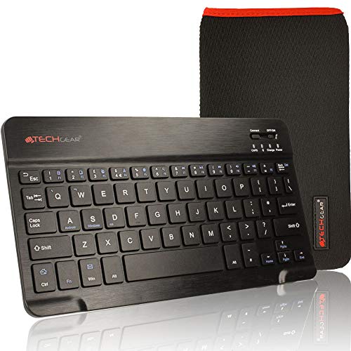 TECHGEAR Active Strike (M) Slim Line Bluetooth Wireless UK Qwerty Tastatur mit Tragetasche für Samsung Tab A7 10.4, A7 Lite 8,7 Zoll 2021, S6 Lite 10,4 Zoll, Tab A 10.1 T510 T580 Tab A8, A9 2023 von TECHGEAR