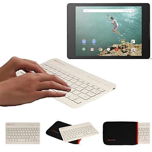 TECHGEAR Active Strike (S) Slim Bluetooth Wireless UK Tastatur mit Tragetasche für Chromebook Duet, Smart Tab M8, Q5, LG G Pad, Acer One 10 T4, Huawei MatePad, Samsung Tab A 8.4 2020, Yoga Tabs - Weiß von TECHGEAR