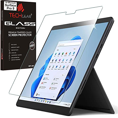 TECHGEAR Glas für Surface Pro 9, Displayschutzfolie aus gehärtetem Glas [9H Härte] [Crystal Clarity] kompatible mit Microsoft Surface Pro 9 von TECHGEAR