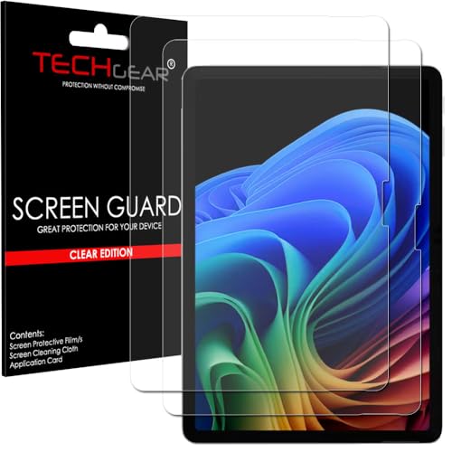 TECHGEAR Displayschutzfolie für Microsoft Surface Pro 12 2025 (12 Zoll Bildschirm) – ultraklare Displayschutzfolie + Reinigungstuch und Applikatorkarte, 2 Stück von TECHGEAR