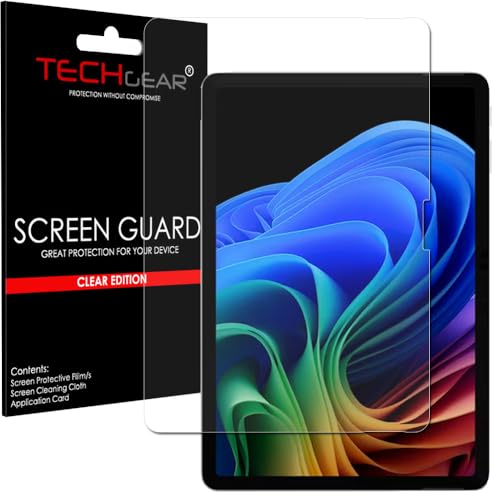 TECHGEAR Displayschutzfolie für Microsoft Surface Pro 12 2025 (30,5 cm (12 Zoll) Bildschirm) – ultraklare Displayschutzfolie mit Reinigungstuch und Applikationskarte von TECHGEAR