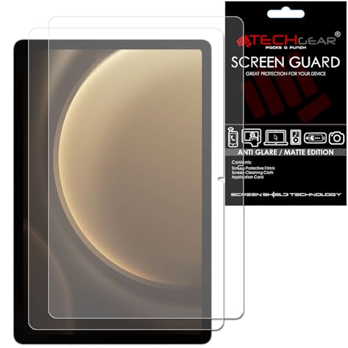 TECHGEAR Displayschutzfolie für Samsung Galaxy Tab S9 FE Plus, 31,5 cm (12,5 Zoll), blendfrei, SM-X610 / SM-X616, matt, für Samsung Galaxy Tab S9 FE+ 2023, 2 Stück von TECHGEAR