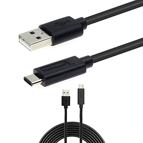 TECHGEAR Extra Lang 2 Meter/6,5ft Typ C USB-Kabel [USB C bis USB A Kabel] Für USB Typ C Geräte, einschließlich Galaxy S9, S9 Plus, S8, S8 Plus, A9 2018, A8 2018, A3 2017, A5 2017 - Schwarz von TECHGEAR