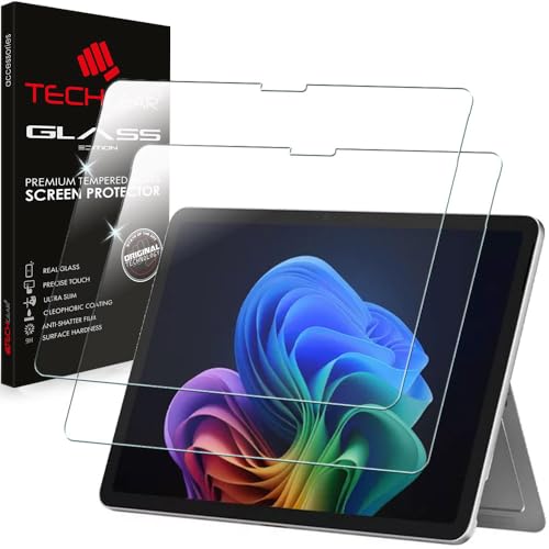 TECHGEAR Glas-Displayschutzfolie für Microsoft Surface Pro 12 2025 (12 Zoll Bildschirm), echtes gehärtetes Glas, Härtegrad 9H, HD-Klarheit, kratzfest, blasenfrei, 2 Stück von TECHGEAR