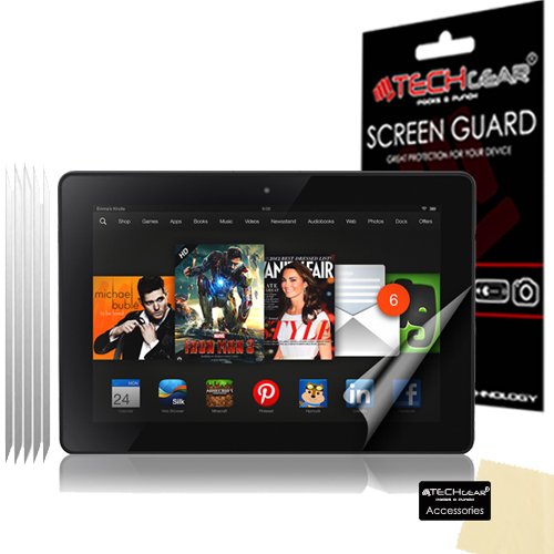 TECHGEAR LCD-Displayschutzfolien mit Reinigungstuch für Amazon Kindle Fire HDX 17,8 cm (5 Stück) von TECHGEAR