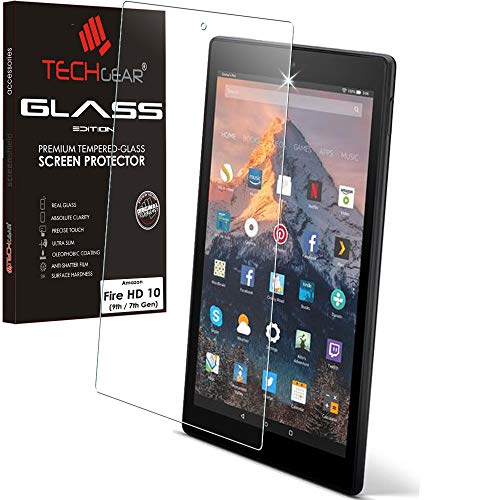 TECHGEAR Matt Schutzfolie kompatibel mit Amazon Fire HD 10 (Vorherige 9. 7. Generation, 2019/2017) - MATTE Blendschutz Schutzfolie Auflage, Original-gehärtetes Glas Displayschutz folie von TECHGEAR