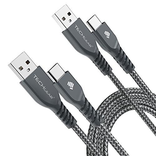 TECHGEAR USB C Kabel [2 Meter 2 Stück] Typ C Ladekabel und Synchronisation für Samsung Tab A8 10,5 Tab S7 S8 /Plus/Ultra, Tab Active Pro, Tab S6 Lite/S7 FE, Lenovo M10 HD, TECLAST M40 Pro, MatePad T10 von TECHGEAR