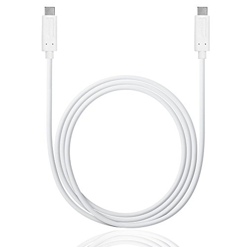 TECHGEAR USB-C auf USB-C 3.1 Schnelllade - und Datenübertragungskabel (1m) für USB Typ C Geräte kompatibel mit MacBook Pro, iPad Pro 12,9 Zoll 2018, iPad Pro 11 Zoll und mehr [weiß] 10 Gbit/s von TECHGEAR