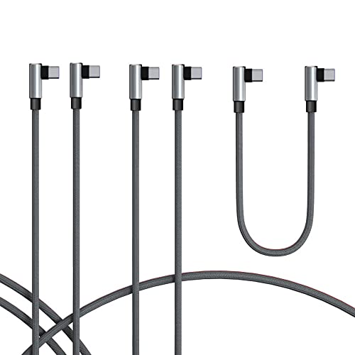 TECHGEAR USB C auf USB C Kabel (3 Stück 30cm+1M+2M) Winkelstecker 90 Grad Schnellladekabel, kompatibel mit Samsung Note 20 S23 S22 A14 A53 5G, Xiaomi 13 12 Oppo Reno 8 OnePlus 11 Pixel 7 Moto G13 usw von TECHGEAR