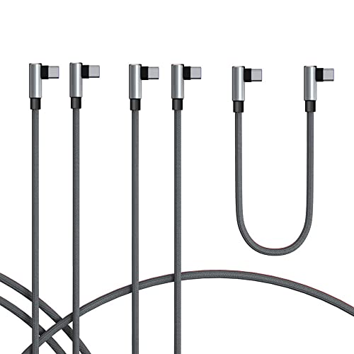 TECHGEAR USB C auf USB C Kabel (3 Stück 30cm+1M+2M) Winkelstecker 90 Grad Schnellladekabel, kompatibel mit Samsung S25 S24 S23 S22 S21 FE/Plus/Ultra A16 A15 A14 A55 5G, Xiaomi, Oppo, OnePlus,Pixel usw von TECHGEAR