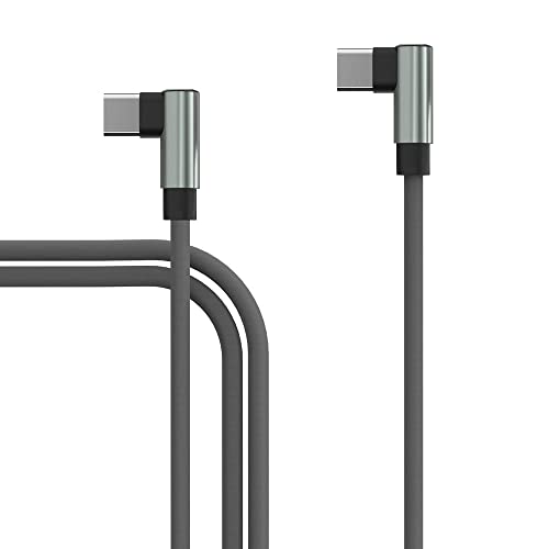TECHGEAR USB C auf USB C Kabel 1M Winkelstecker 90 Grad Schnellladekabel, kompatibel mit Samsung S25 S24 S23 S22 S21 FE/Plus/Ultra, A16 A15 A14 A26 A25 A36 A56 A55 5G, Xiaomi, Oppo, OnePlus,Pixel usw von TECHGEAR