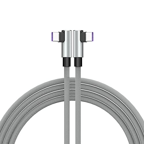 TECHGEAR USB C auf USB C Kabel 2M Winkelstecker 90 Grad Schnellladekabel, kompatibel mit Samsung S25 S24 S23 S22 S21 FE/Plus/Ultra, A16 A15 A14 A26 A25 A36 A56 A55 5G, Xiaomi, Oppo, OnePlus,Pixel usw von TECHGEAR