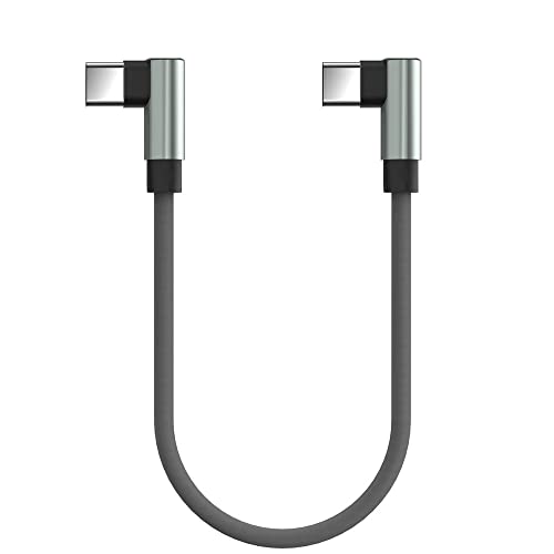 TECHGEAR USB C auf USB C Kabel 30cm, Typ C Winkelstecker 90 Grad Schnellladekabel, Ladekabel kompatibel mit Samsung Note 20 S23 S22 A14 A53 5G, Xiaomi 13 12 Oppo Reno 8 OnePlus 11 Pixel 7 Moto G13 usw von TECHGEAR