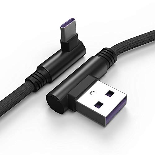 TECHGEAR USB C kabel, [30cm] USB C 90 Grad rechtwinkliges kabel passt Huawei P40, Samsung S22 S21 S20 Modelle, S21 FE S10 S9 A12 A13 A22 A52 A53 5G A03s, Xiaomi Note 10/11/Pro, Pixel 6, OnePlus 9, usw von TECHGEAR