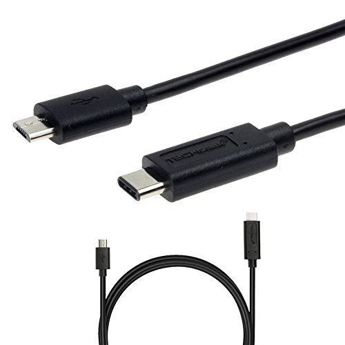 TECHGEAR USB C-zu-Micro-USB-Kabel - Für USB-Geräte vom Typ C, einschließlich der neuen Pixel für MacBook und Chromebook, Mobiltelefone und mehr, 1 m Schwarz von TECHGEAR