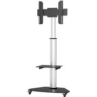 Tv Trolley silber fuer 37-70 led lcd Fernseher max. vesa Groesse unterstuezt 600x400.Halterung kann um 90Grad gedreht werden. - Techly von TECHLY