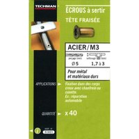 40 M5 Stahl-Quetschmuttern mit Senkkopf Techman von TECHMAN