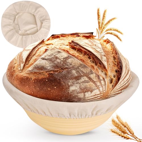 Brotgärkorb -Set- aus Silikon - faltbar, hygienisch & perfekt für Brotback-Anfänger & Profis Perfektes Brot - Inkl. Decke (2PS) von TECHMUR