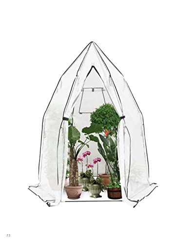Technigart Foliengewächshaus – Pflanzenzelt für Balkon & Garten – Winterschutz & Frostschutz für Kübelpflanzen – mit Reißverschluss & Fenster – Überwinterungszelt für Tomaten & Blumen von TECHNIGART