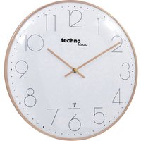 Technoline - Techno Line wt 8235 gold optik Funk Wanduhr 350 mm x 25 mm Roségold von TECHNOLINE