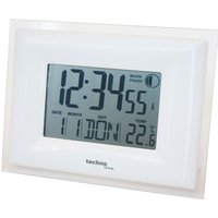 Funkuhr mit Alarm & Snooze, Thermometer, Smart Glow, silber-weiß von TECHNOLINE