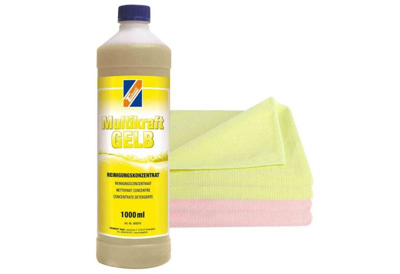 TECHNOLIT® Multikraft Sanitärreiniger 1L + 4 Microfasertücher, Badreiniger Kalk Sanitärreiniger von TECHNOLIT®