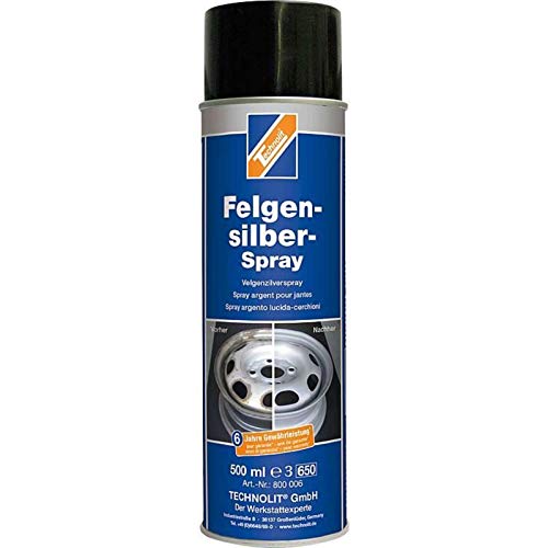 TECHNOLIT Felgensilber-Spray 500 ml, Sprühlack, Felgenlack, Felgenspray, Lackspray von TECHNOLIT