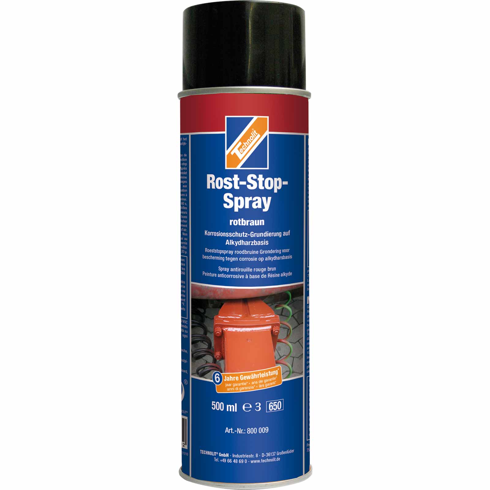 TECHNOLIT Rost-Stop-Spray 500ml Grundierung Korrosionsschutz Rostschutz Metall Farbe:rotbraun von TECHNOLIT