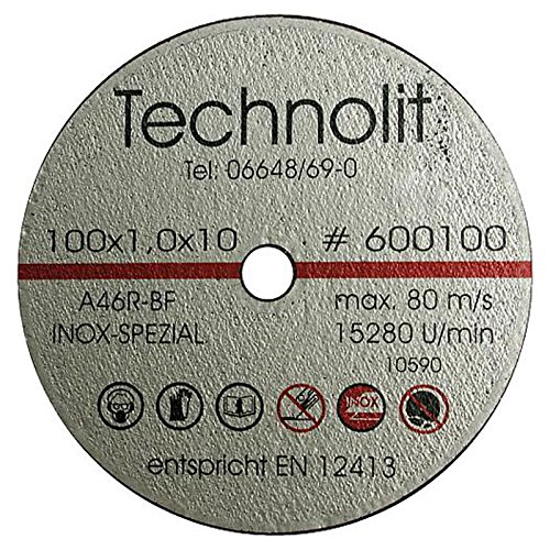 TECHNOLIT Trennscheibe Inox für Tiefenschneider 100 x 1.0 x 10 mm leistungsstark von TECHNOLIT