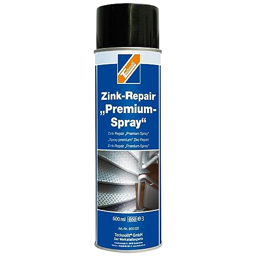 TECHNOLIT Zink-Repair Premium-Spray 500ml, Verzinkung, zur Ausbesserung, Grundierung, Anstrich, Rostschutz, überlackierbar von TECHNOLIT