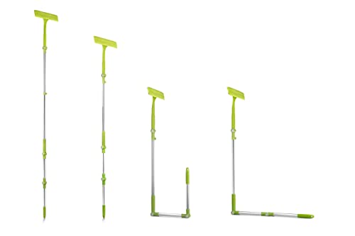 VENECON GOODS TECHNOSMART 2 in 1 Teleskop Fensterputzer ausziehbar 1,9 m, biegsamer Anti-Kratz Fensterwischer, Flexibler Fensterabzieher mit Mikrofaserbezug, Fensterreinigungsset von TECHNOSMART